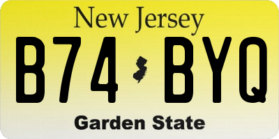 NJ license plate B74BYQ
