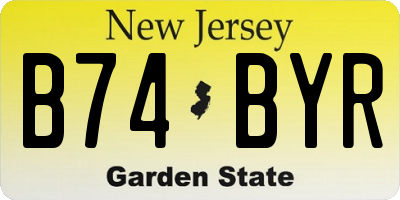 NJ license plate B74BYR