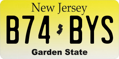 NJ license plate B74BYS