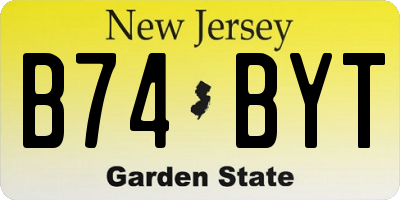 NJ license plate B74BYT