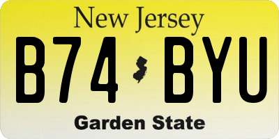 NJ license plate B74BYU