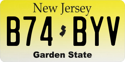NJ license plate B74BYV