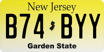 NJ license plate B74BYY