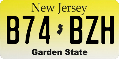 NJ license plate B74BZH