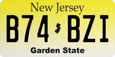 NJ license plate B74BZI