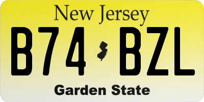 NJ license plate B74BZL
