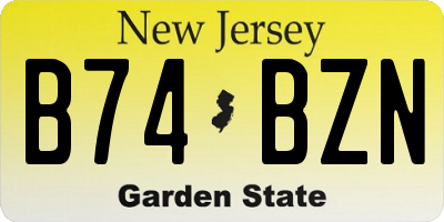 NJ license plate B74BZN