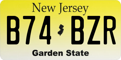 NJ license plate B74BZR