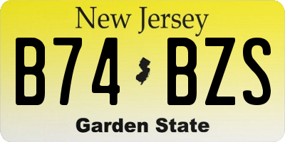 NJ license plate B74BZS