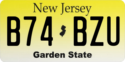 NJ license plate B74BZU