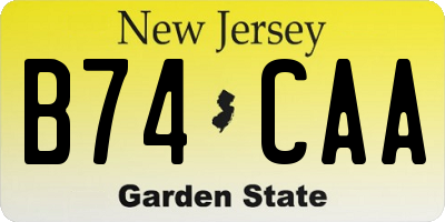 NJ license plate B74CAA