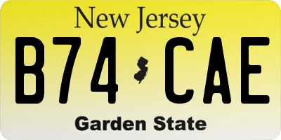NJ license plate B74CAE