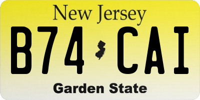 NJ license plate B74CAI
