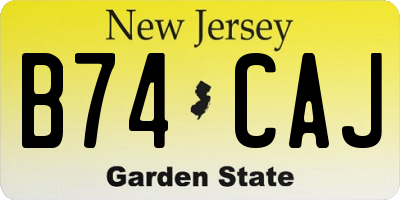NJ license plate B74CAJ