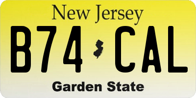 NJ license plate B74CAL