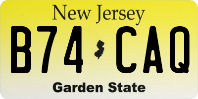 NJ license plate B74CAQ