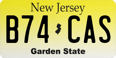 NJ license plate B74CAS