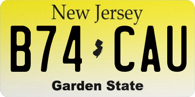 NJ license plate B74CAU