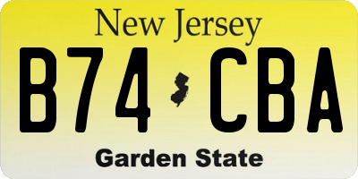 NJ license plate B74CBA