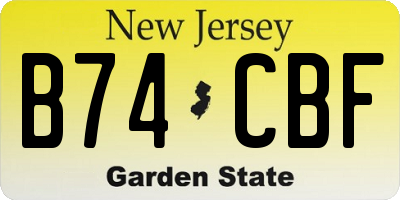 NJ license plate B74CBF