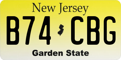 NJ license plate B74CBG
