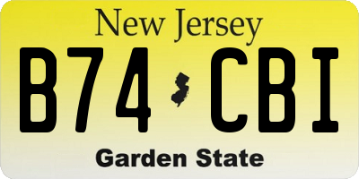 NJ license plate B74CBI