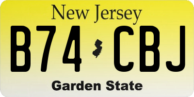 NJ license plate B74CBJ