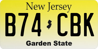 NJ license plate B74CBK