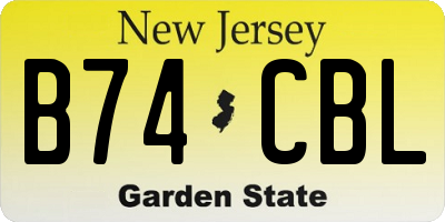NJ license plate B74CBL