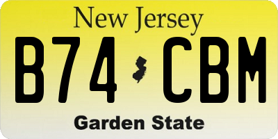 NJ license plate B74CBM