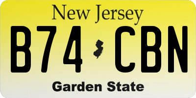 NJ license plate B74CBN