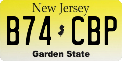 NJ license plate B74CBP