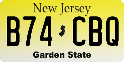 NJ license plate B74CBQ
