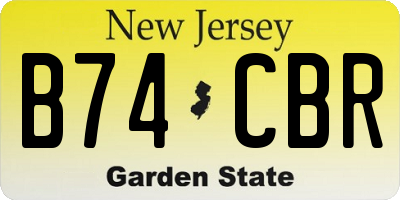 NJ license plate B74CBR