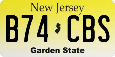 NJ license plate B74CBS