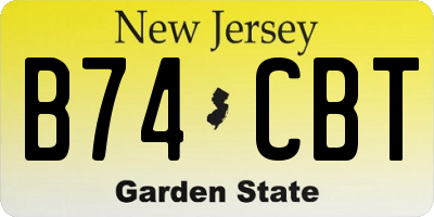 NJ license plate B74CBT
