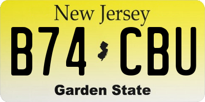 NJ license plate B74CBU