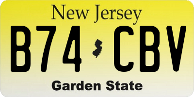 NJ license plate B74CBV