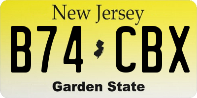 NJ license plate B74CBX