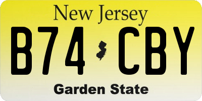 NJ license plate B74CBY