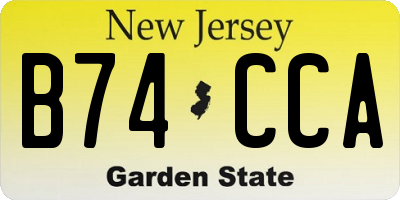 NJ license plate B74CCA