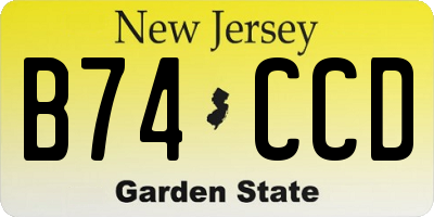 NJ license plate B74CCD