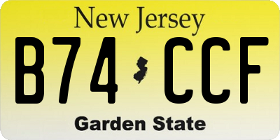 NJ license plate B74CCF