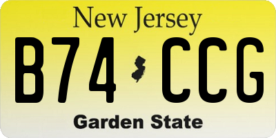 NJ license plate B74CCG