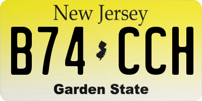 NJ license plate B74CCH