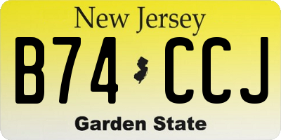 NJ license plate B74CCJ