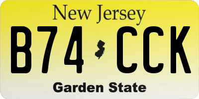 NJ license plate B74CCK