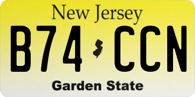 NJ license plate B74CCN