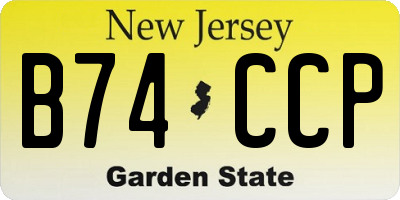 NJ license plate B74CCP