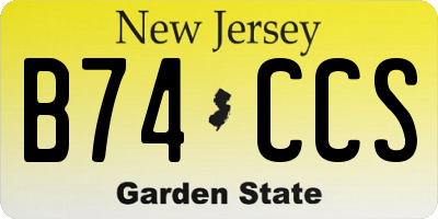 NJ license plate B74CCS